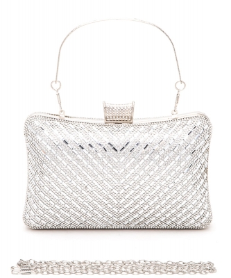 Convertible Top Handle Clutch Handbag PP-A2 SILVER